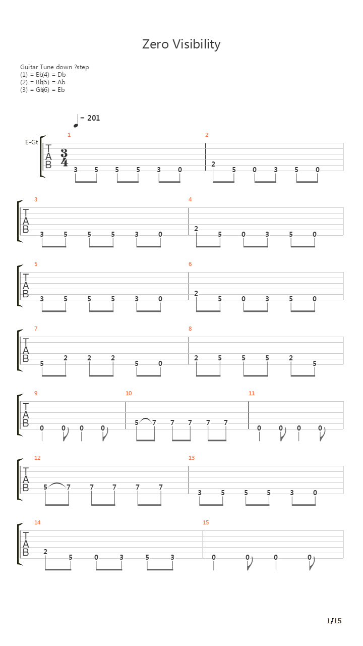 Zero Visibility吉他谱