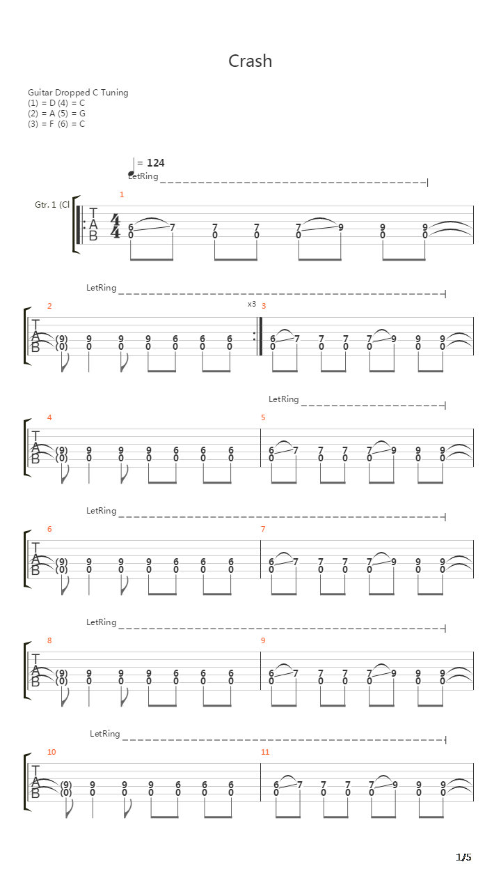 Crash吉他谱