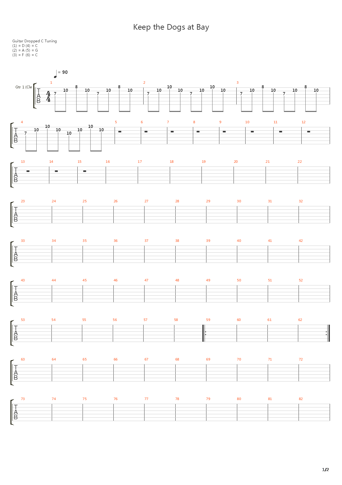Keep The Dogs At Bay吉他谱