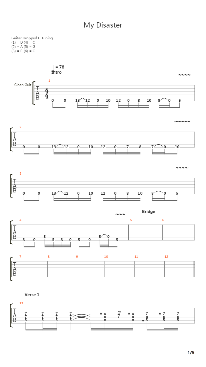 My Disaster吉他谱