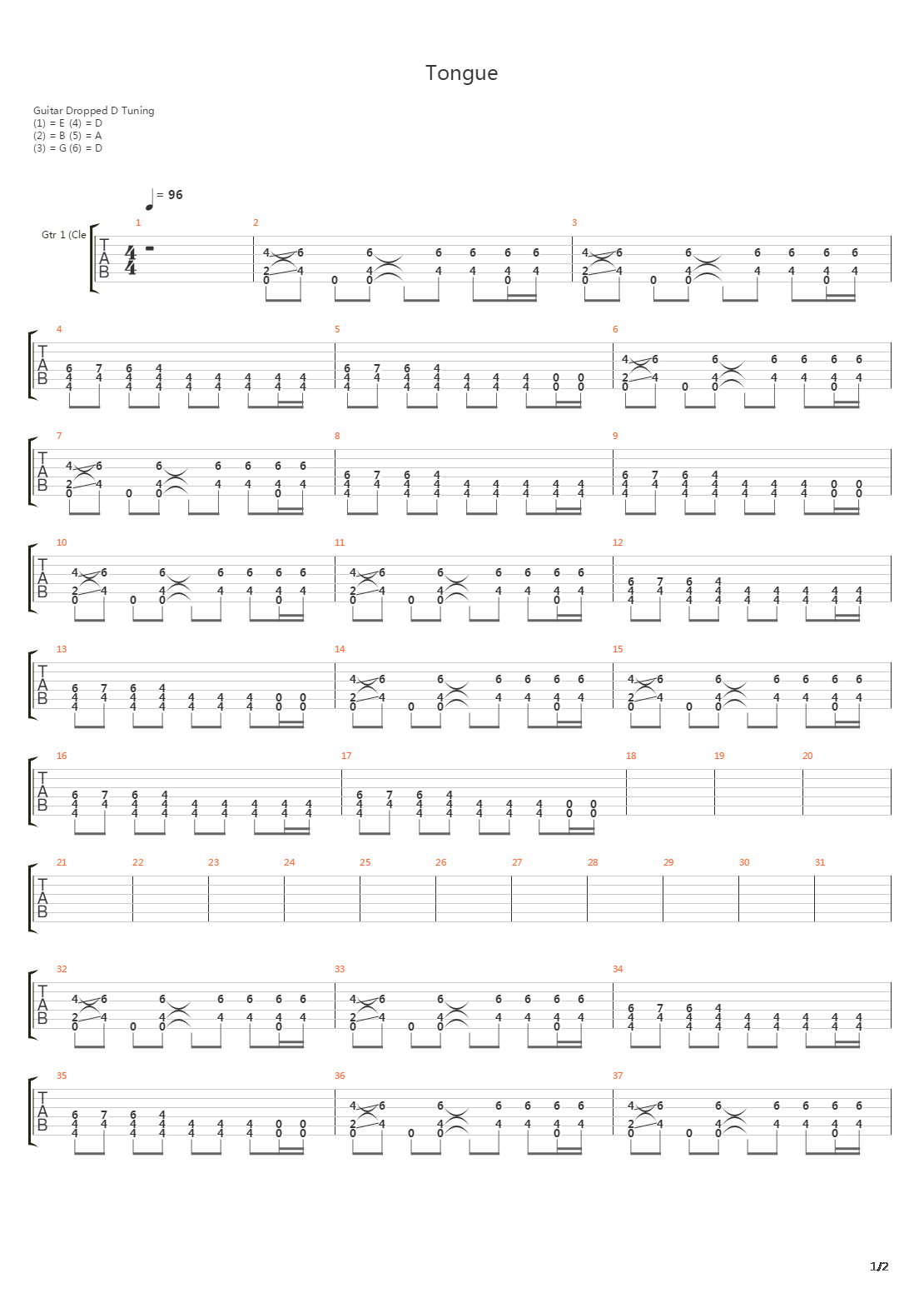 Tongue吉他谱
