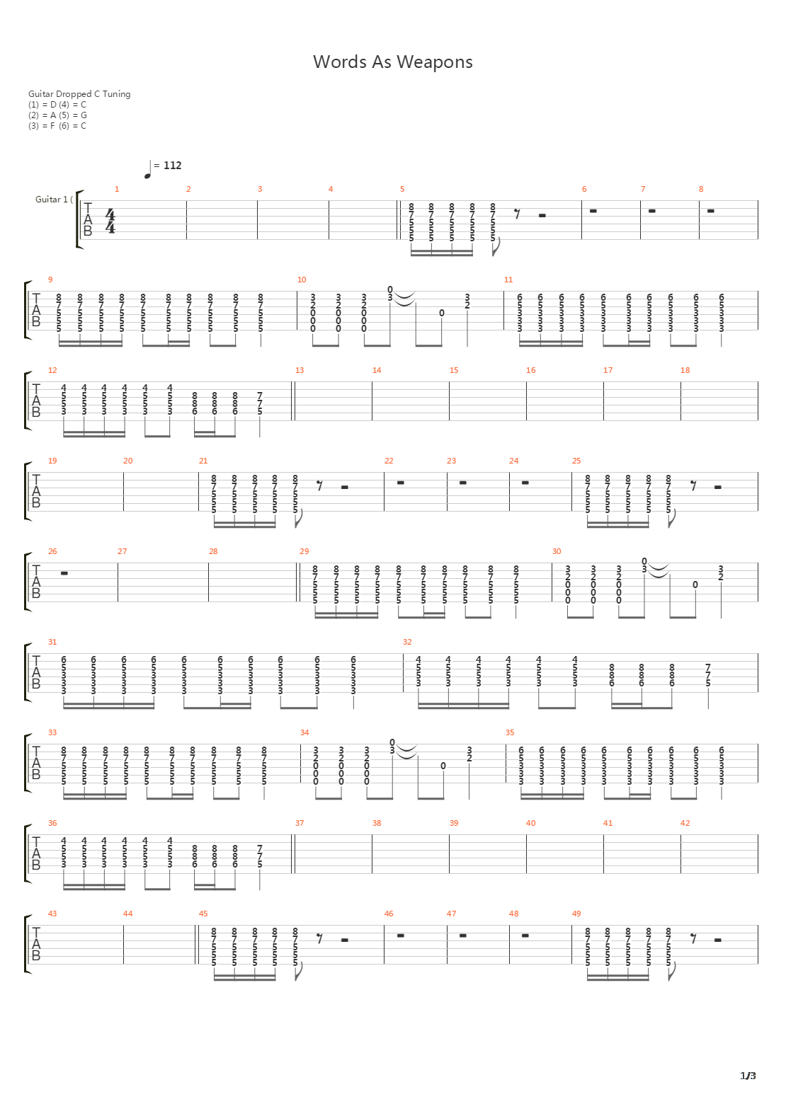 Words As Weapons吉他谱