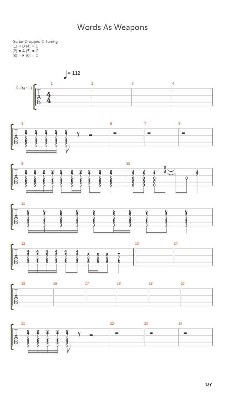 Words As Weapons吉他谱
