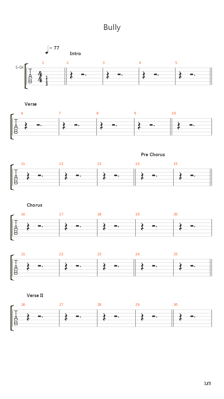 Bully吉他谱