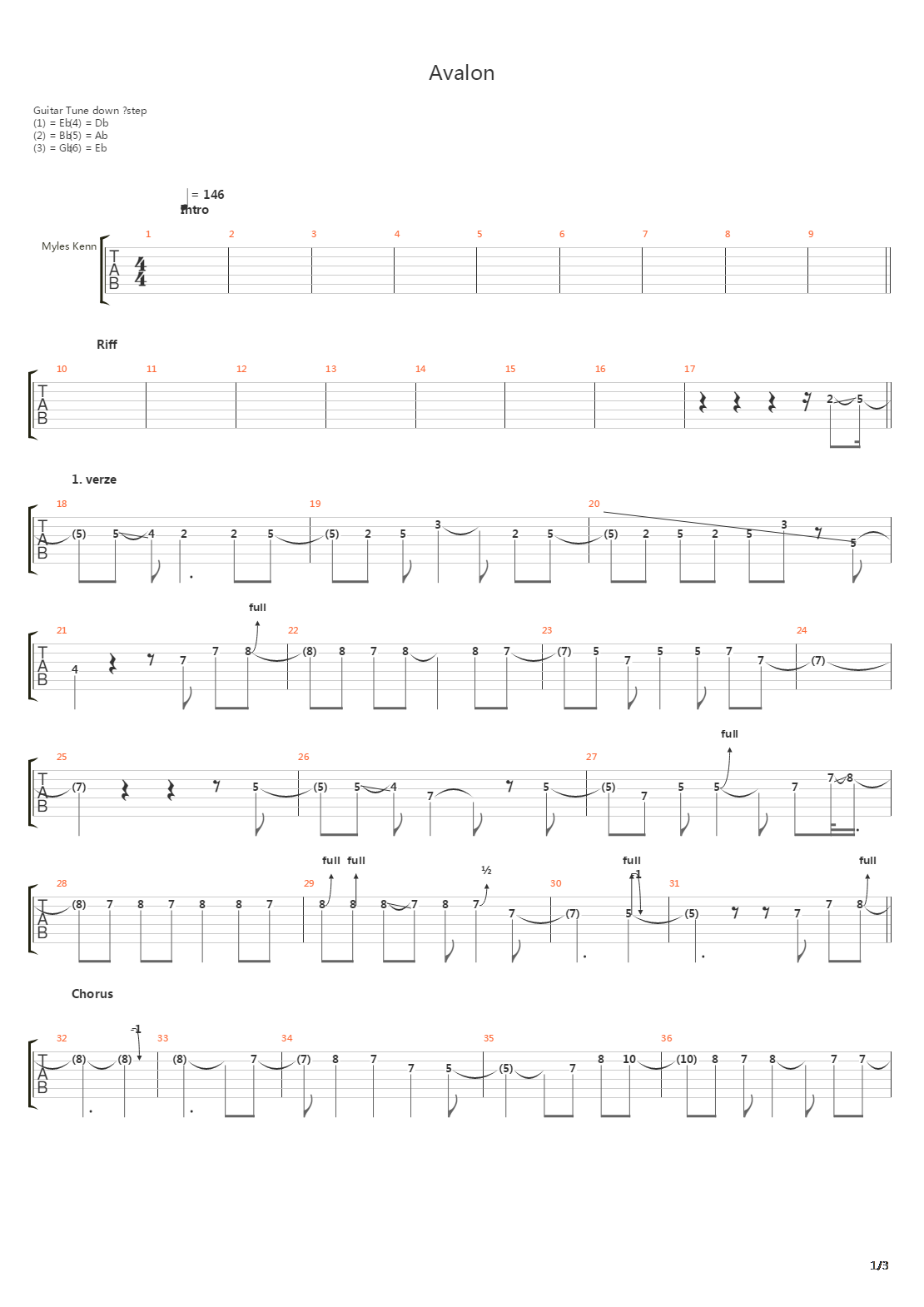 Avalon吉他谱