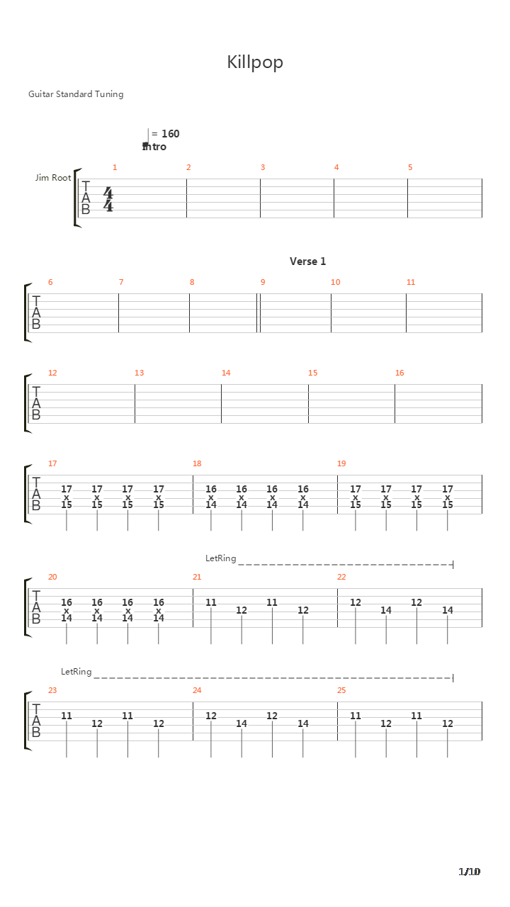 Killpop吉他谱