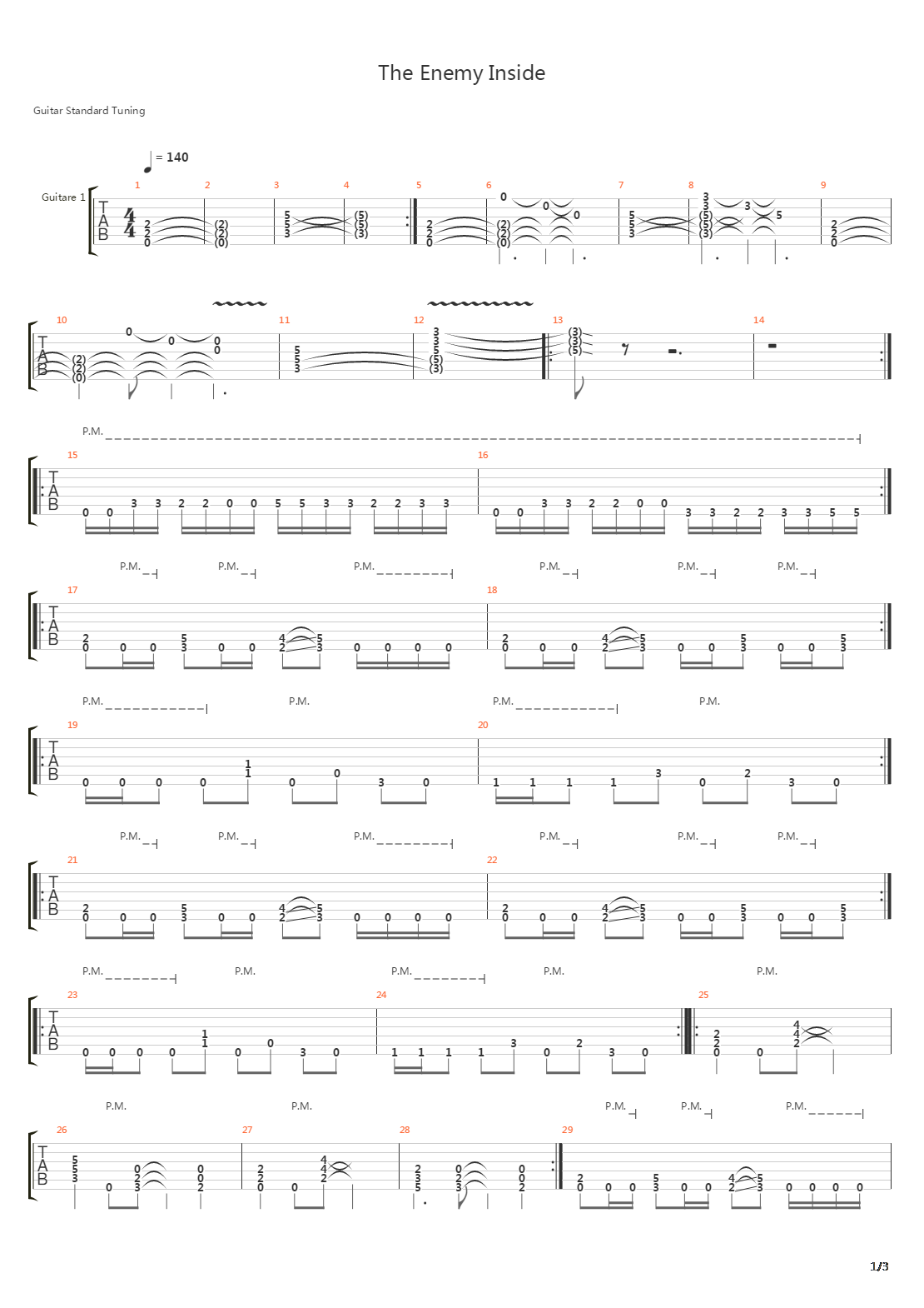 The Enemy Inside吉他谱