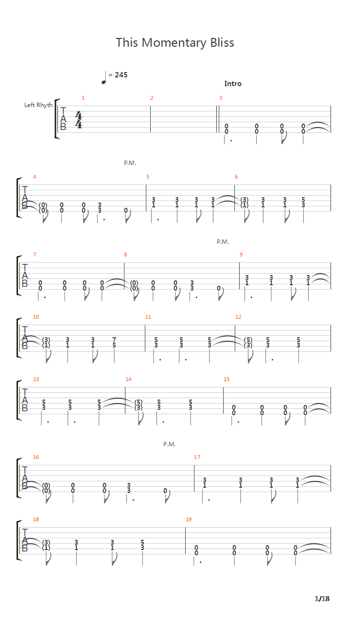 This Momentary Bliss吉他谱