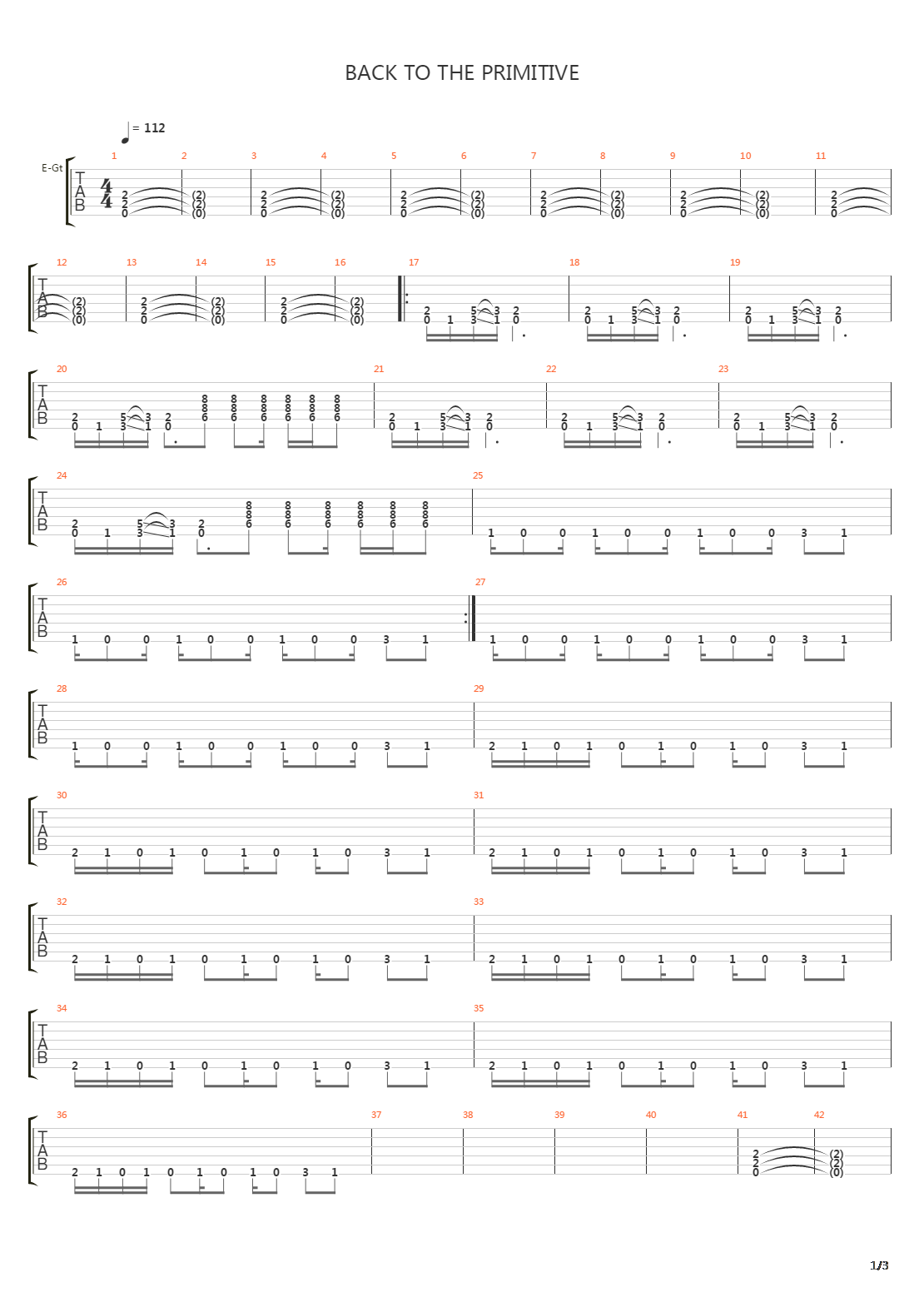 Back To The Primitive吉他谱