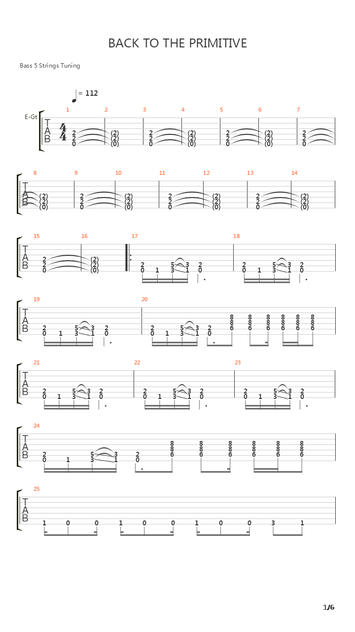 Back To The Primitive吉他谱