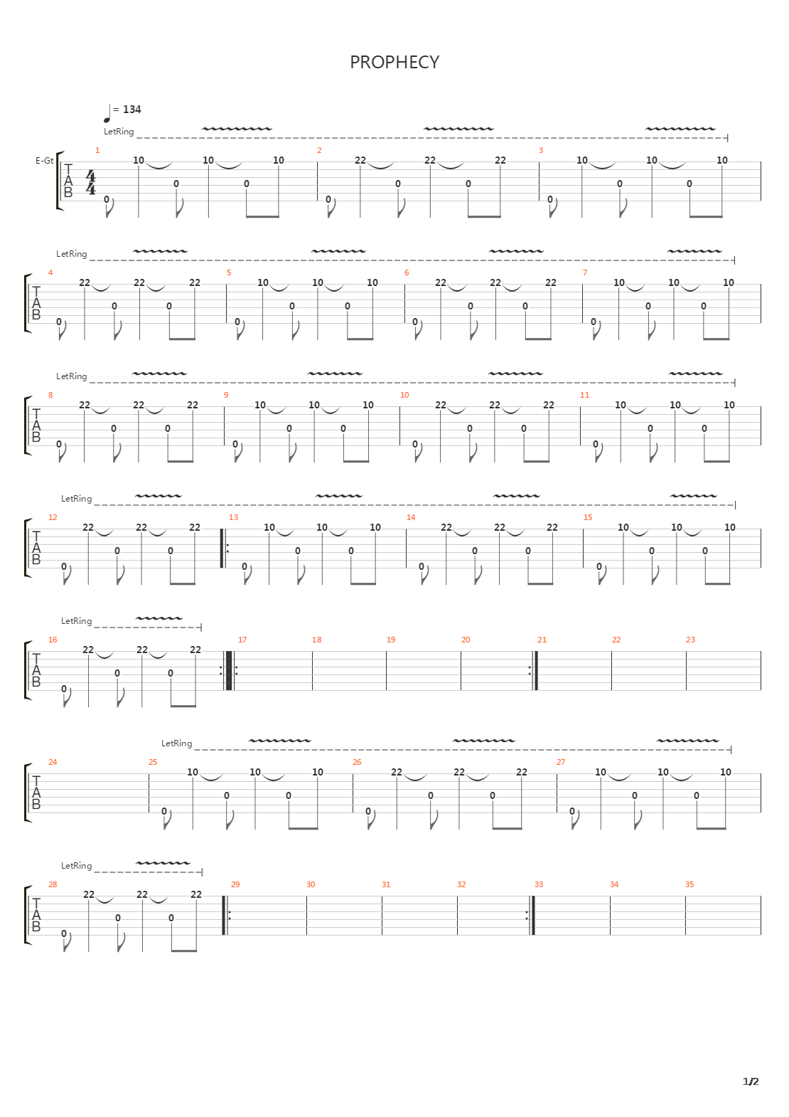 Prophecy吉他谱