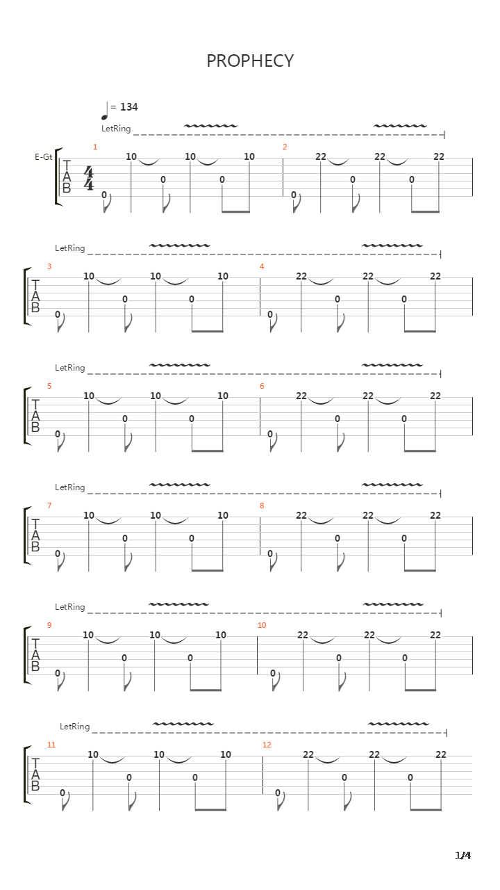Prophecy吉他谱