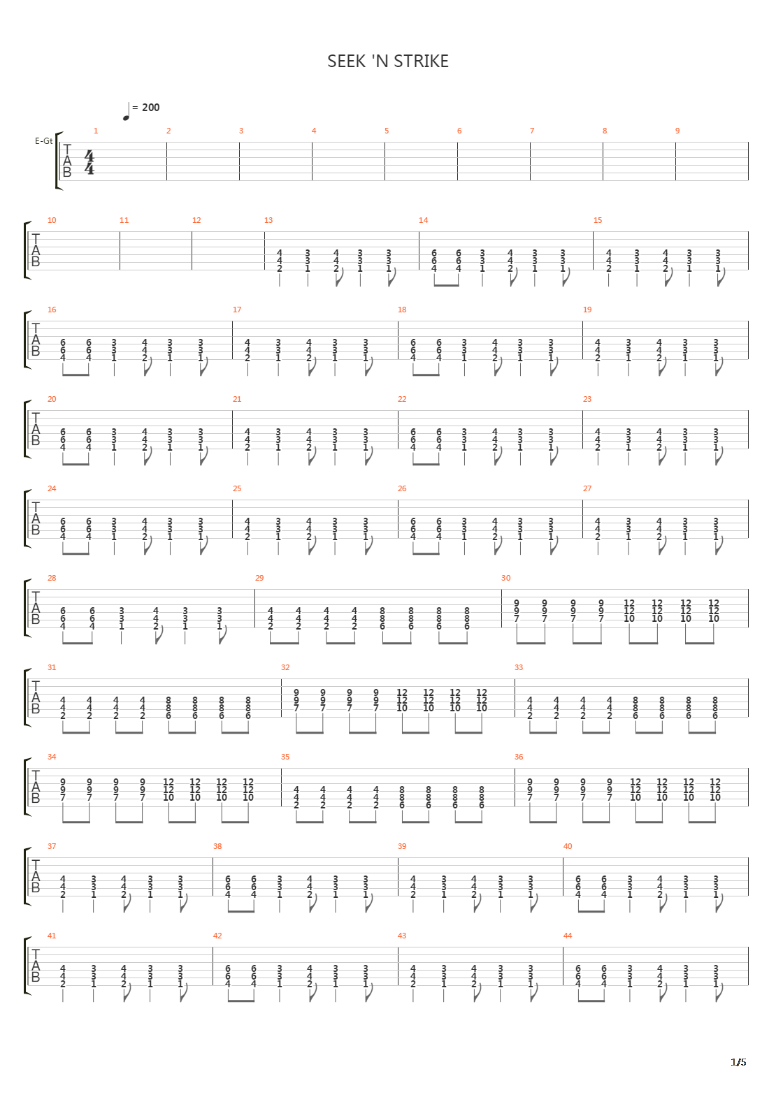 Seek N Strike吉他谱
