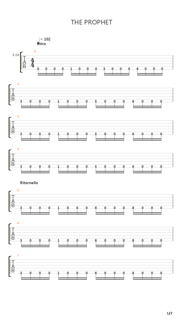 The Prophet吉他谱