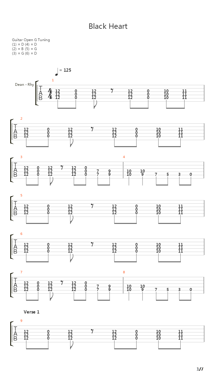 Black Heart吉他谱