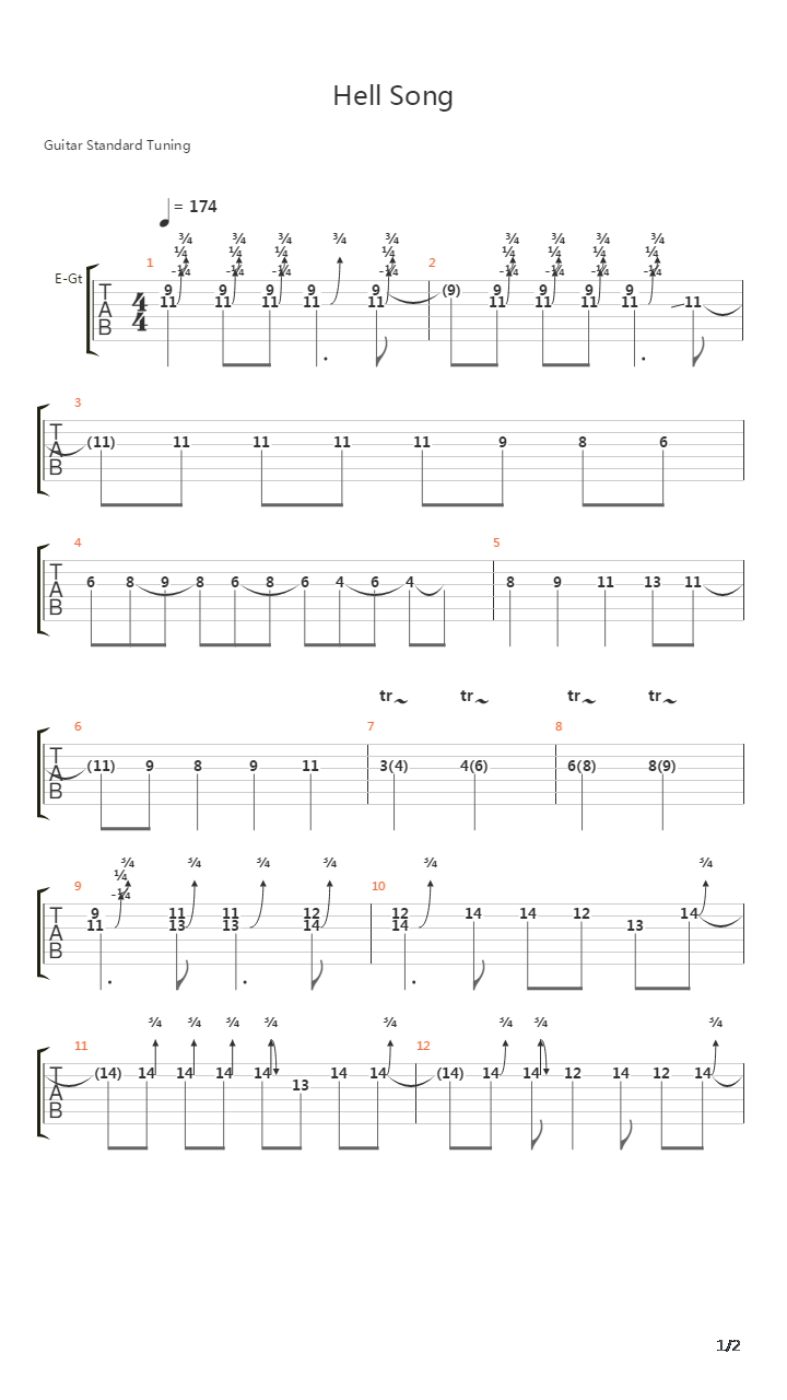 Hell Song吉他谱