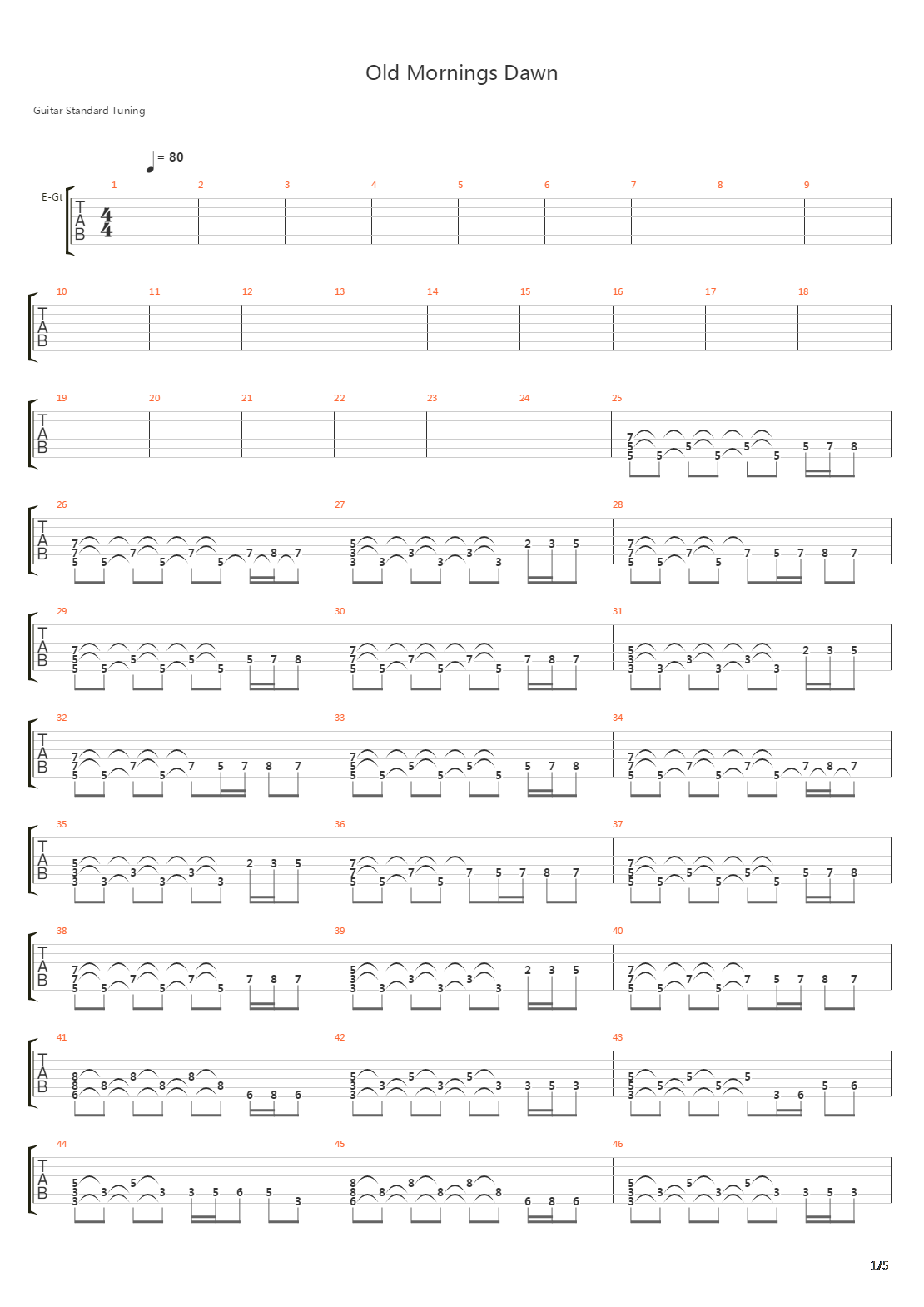 Old Mornings Dawn吉他谱