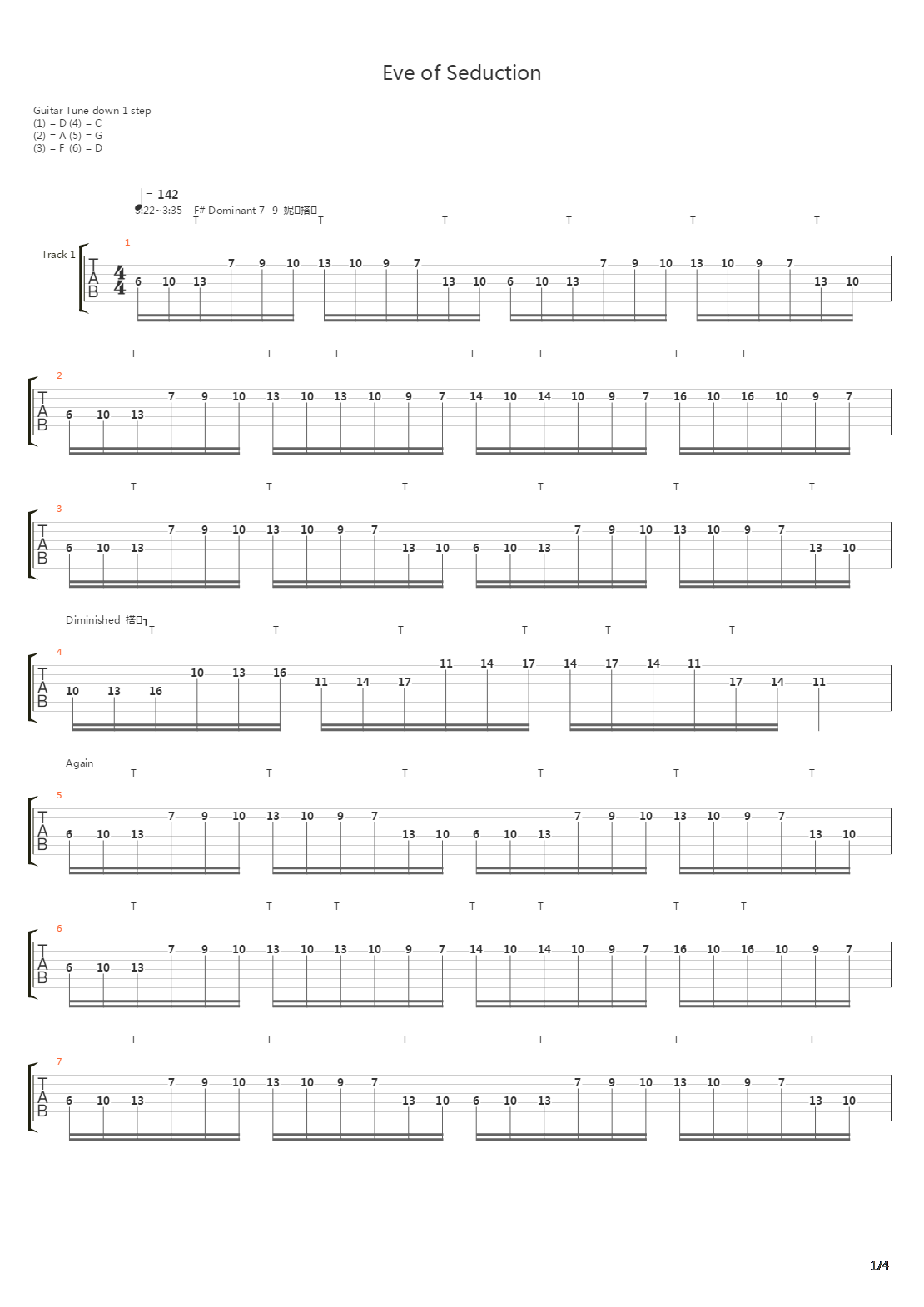 Eve Of Seduction吉他谱