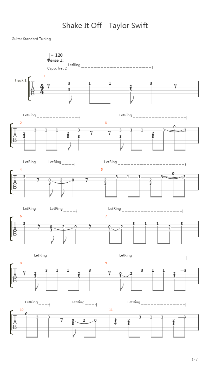 Shake It Off吉他谱