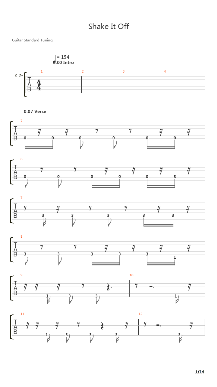 Shake It Off吉他谱