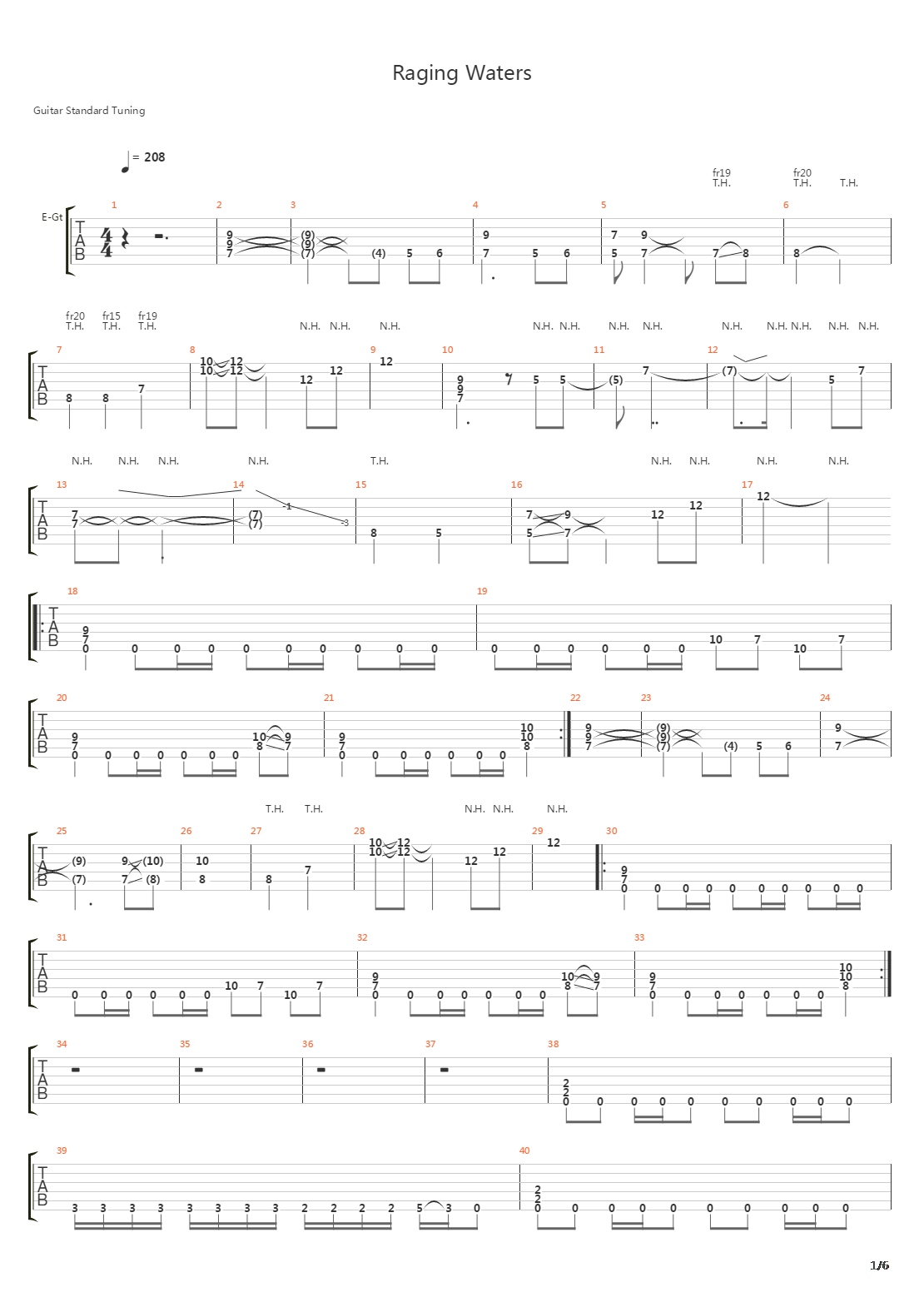 Raging Waters吉他谱