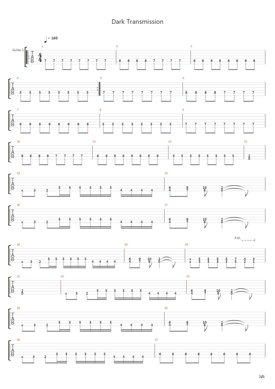 Dark Transmission吉他谱