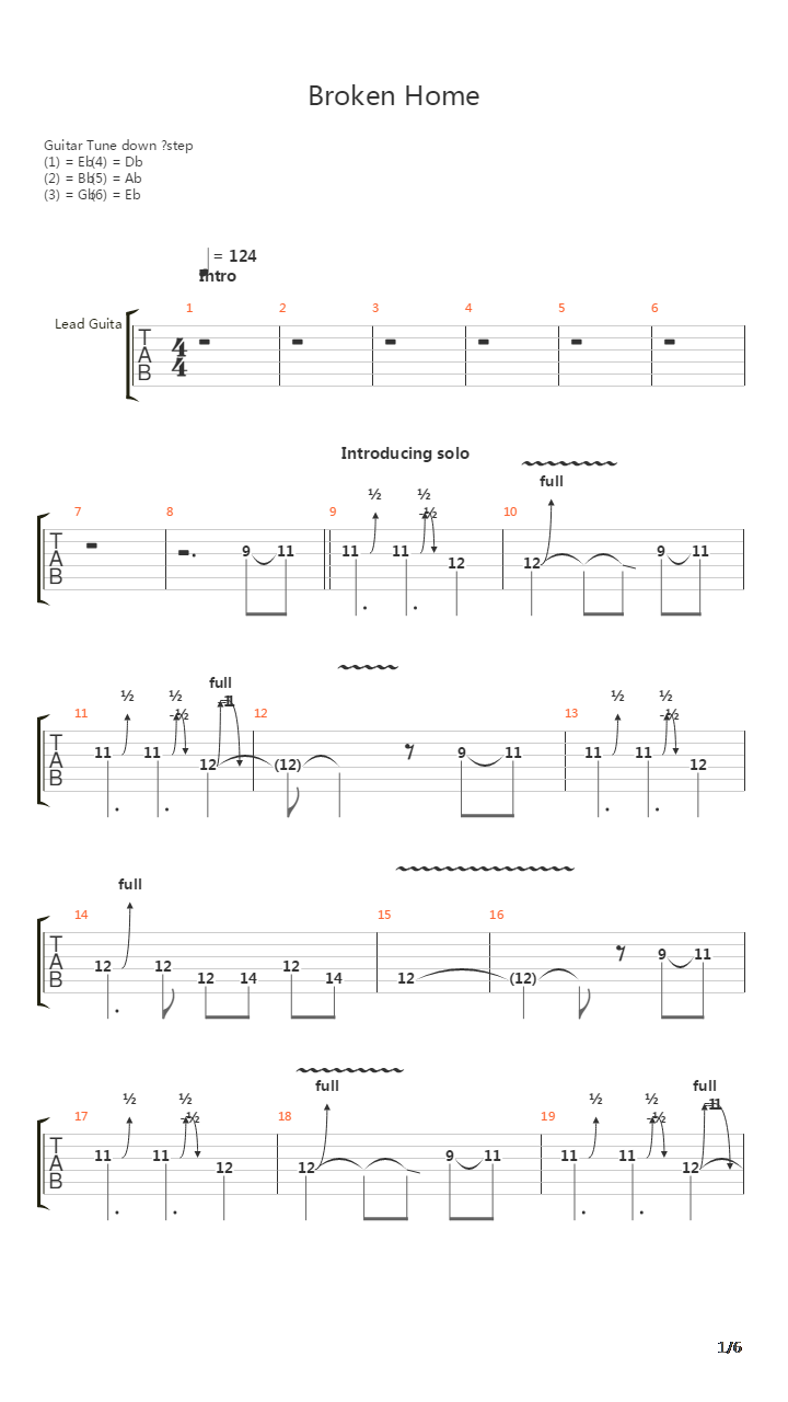 Broken Home吉他谱