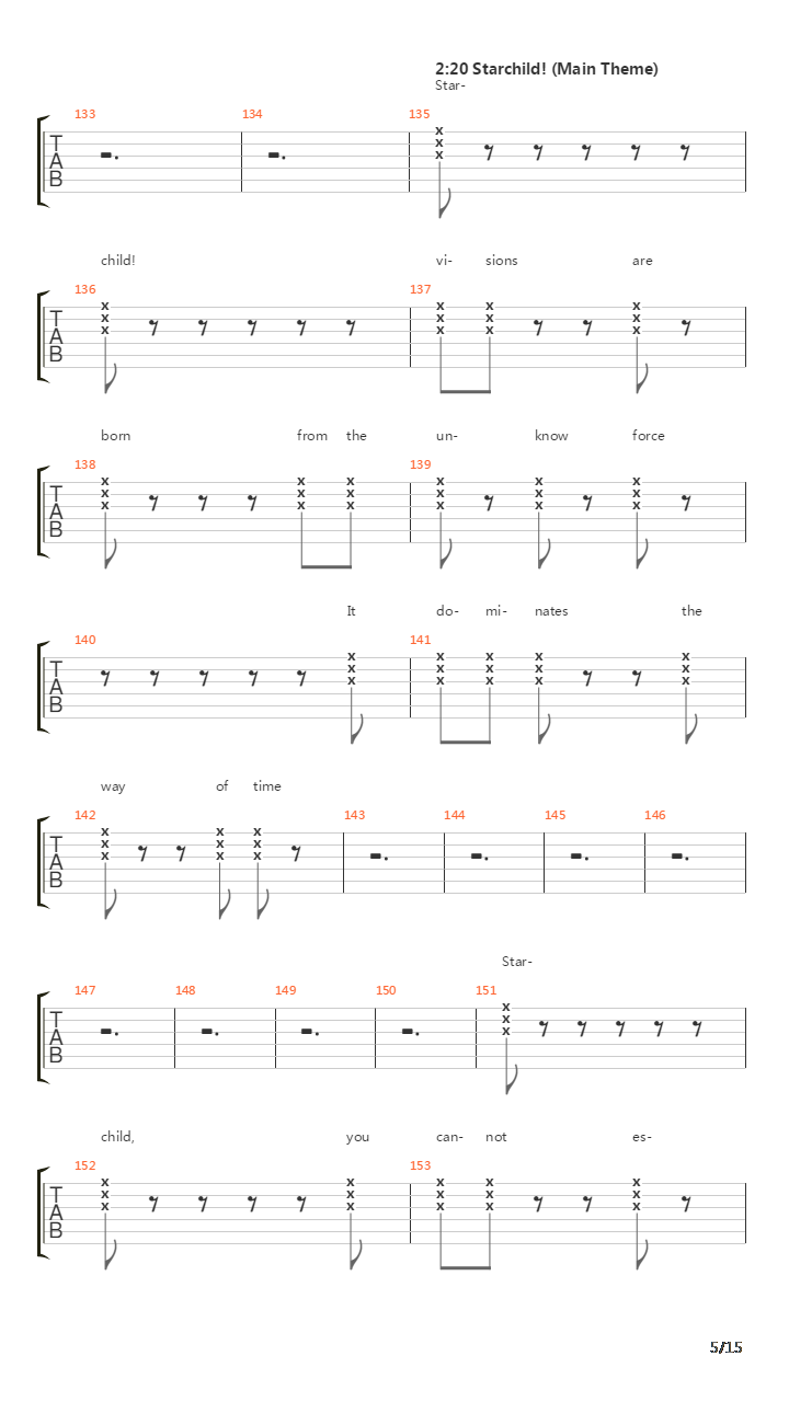 Starchild吉他谱