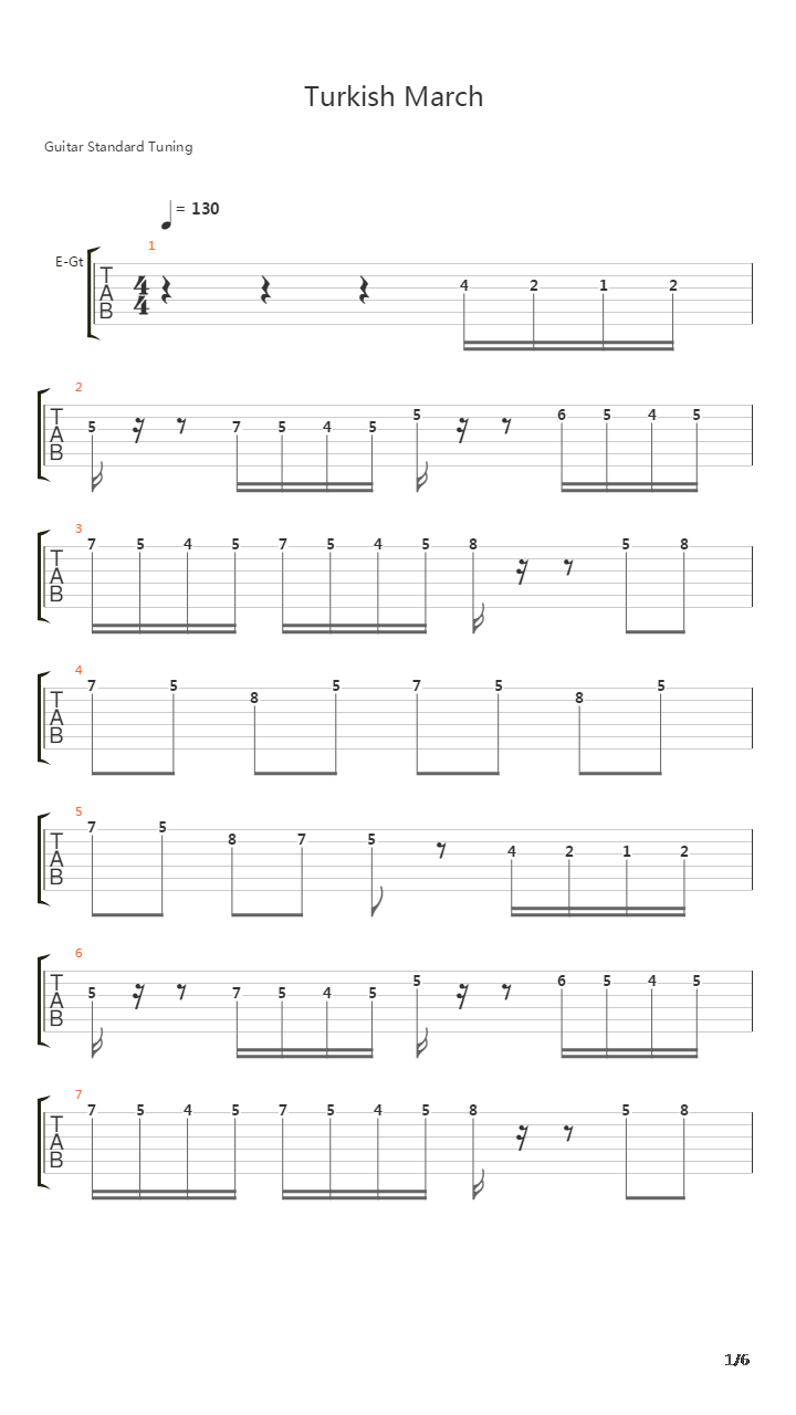 Turkish March(土耳其进行曲)吉他谱