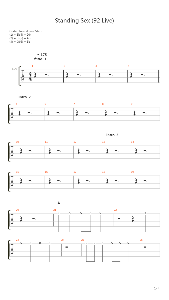 Standing Sex吉他谱