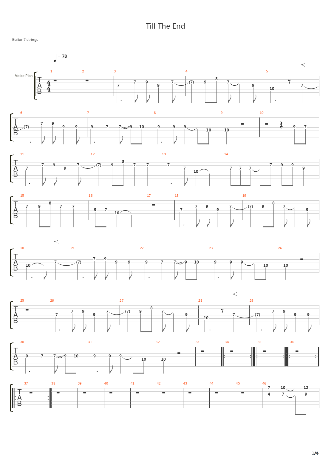 Till The End吉他谱