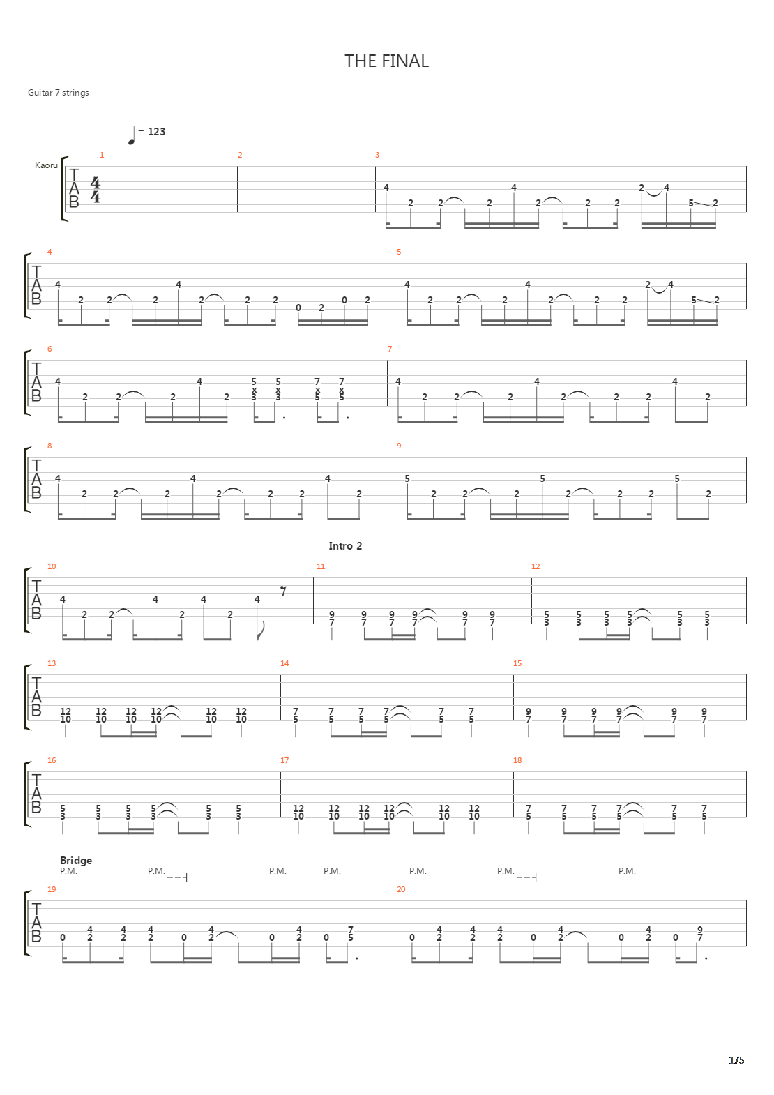 The Final吉他谱