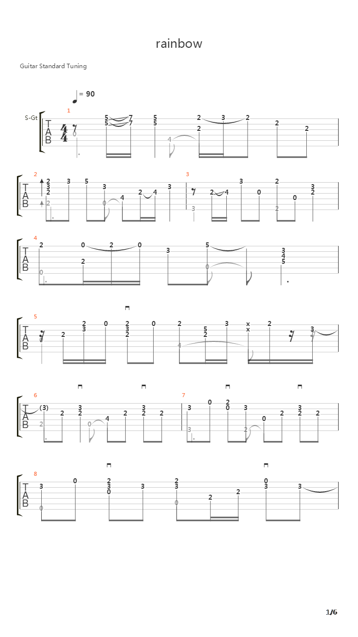 ARIA(水星领航员) - Rainbow吉他谱