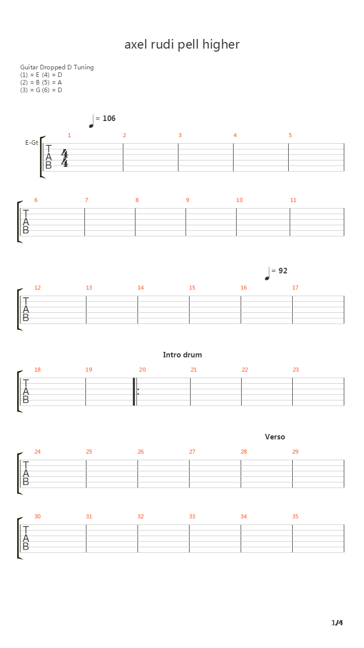 Higher吉他谱