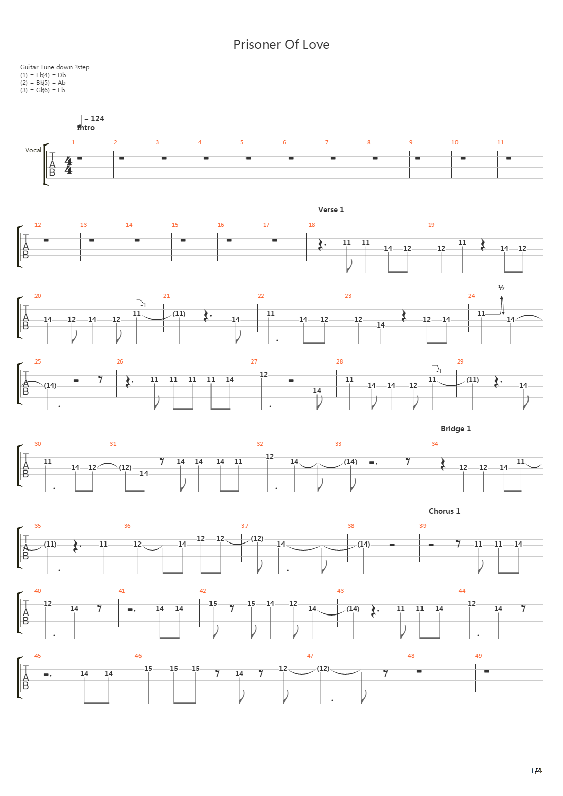 Prisoner Of Love吉他谱