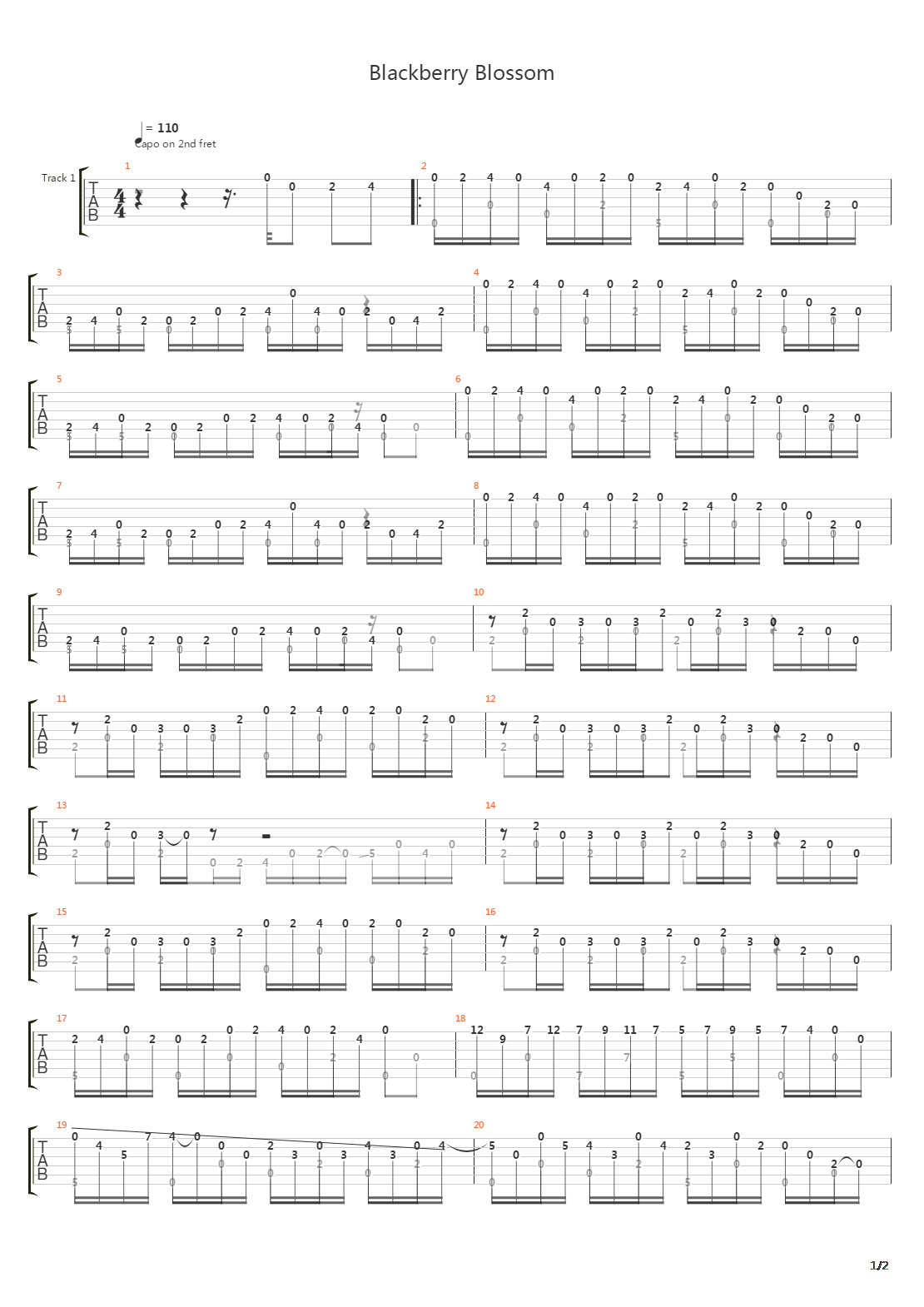Blackberry Blossom吉他谱