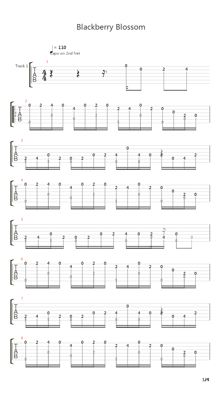 Blackberry Blossom吉他谱