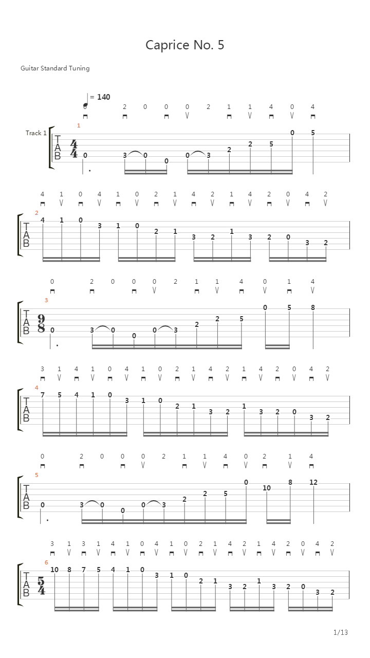 Caprice No.5吉他谱