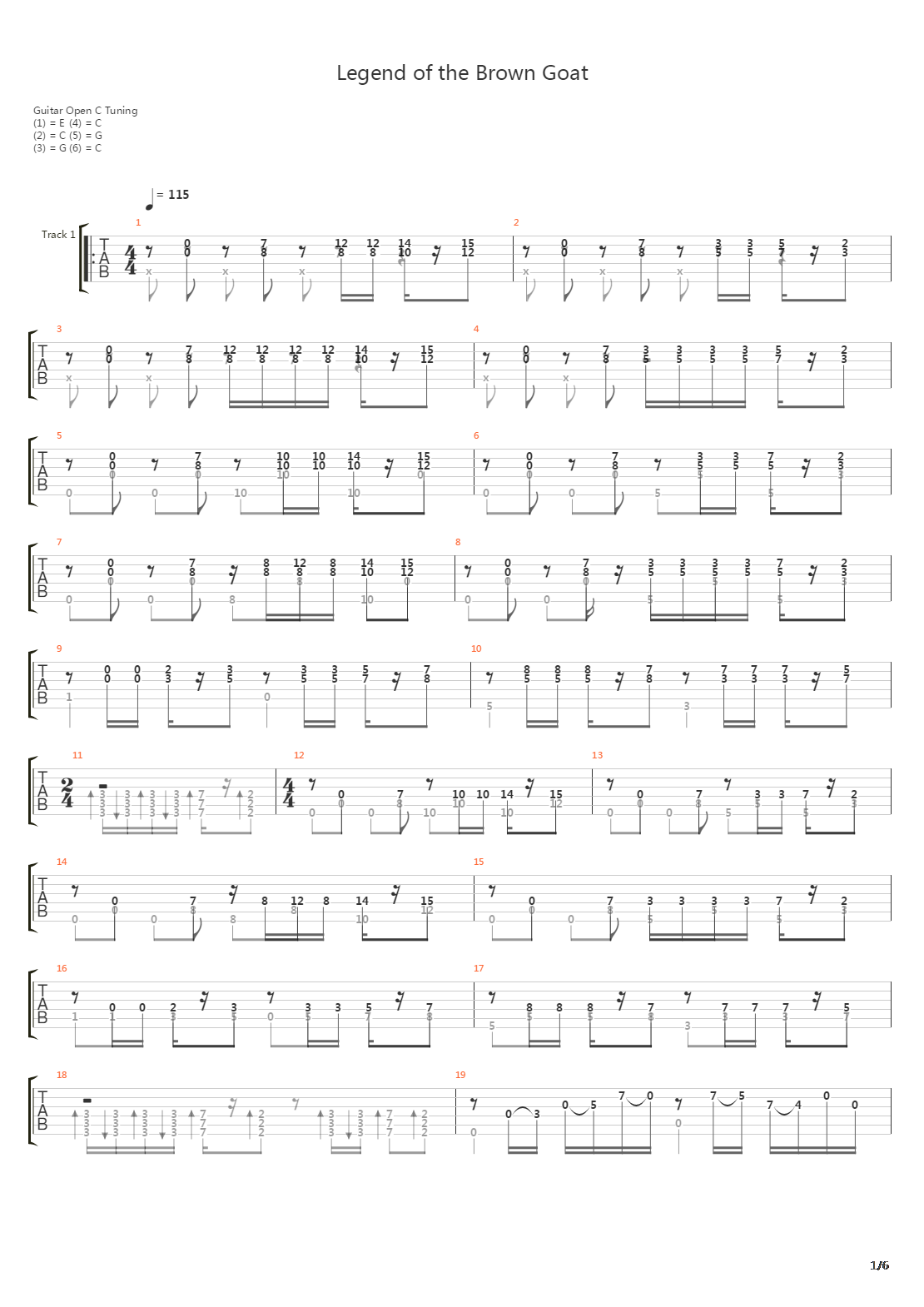 Legend of the Brown Goat吉他谱