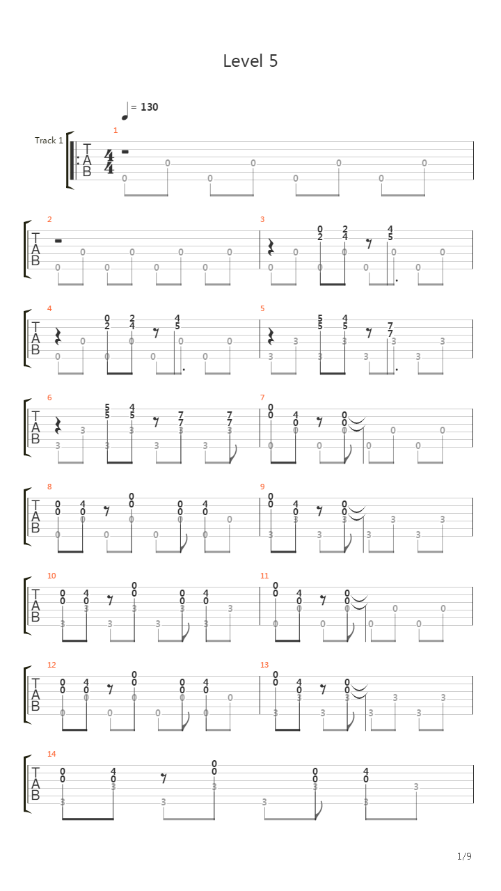 Level 5吉他谱