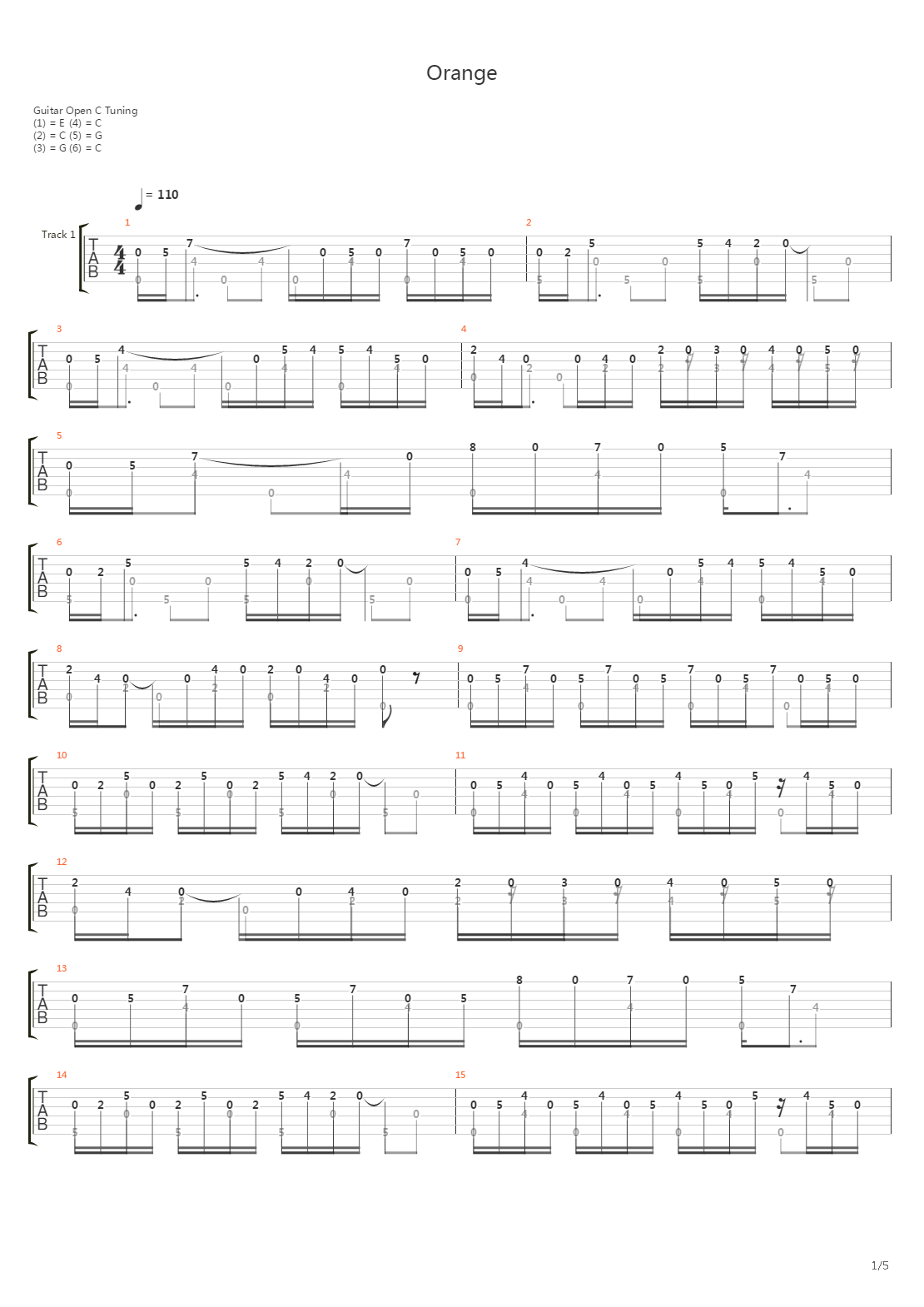 Orange吉他谱