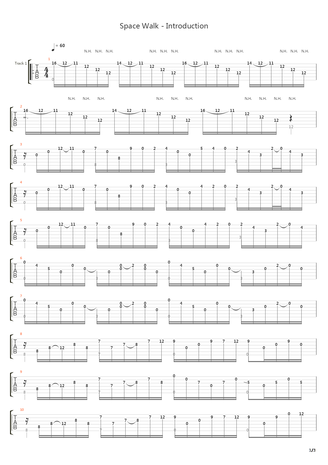 Space Walk - Introduction吉他谱