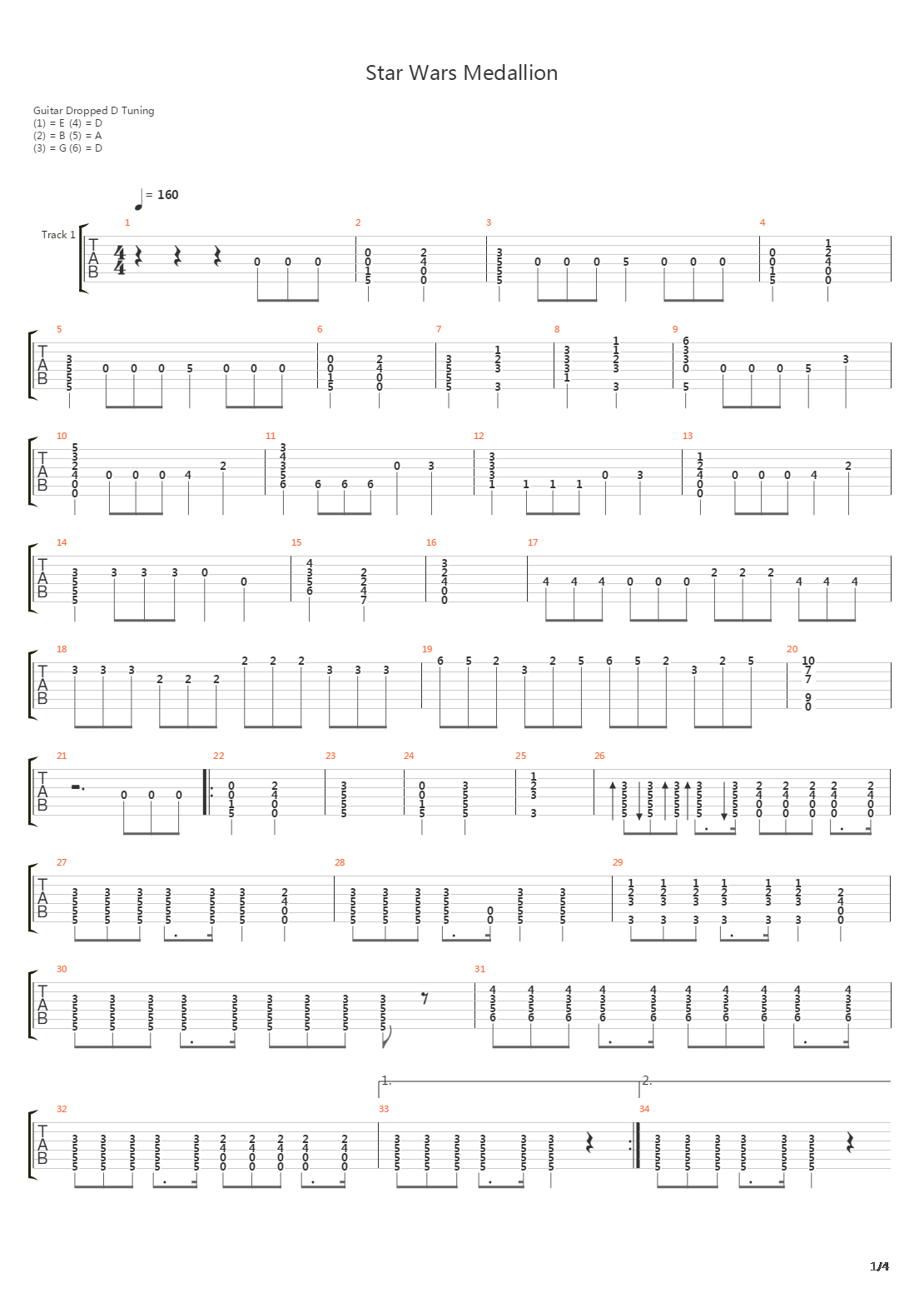 Star Wars Medallion (Medley)吉他谱