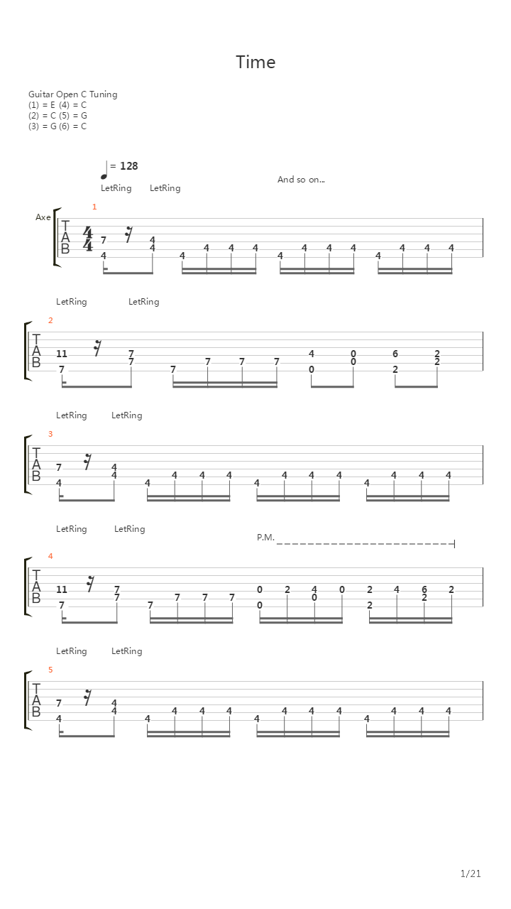 Time吉他谱