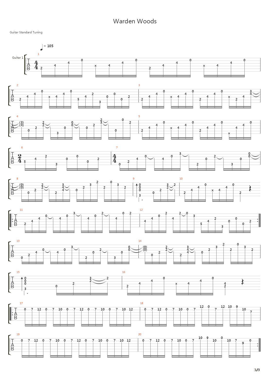 Warden Woods吉他谱