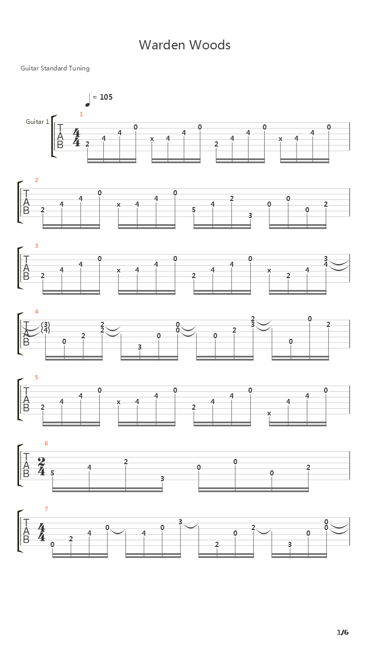 Warden Woods吉他谱