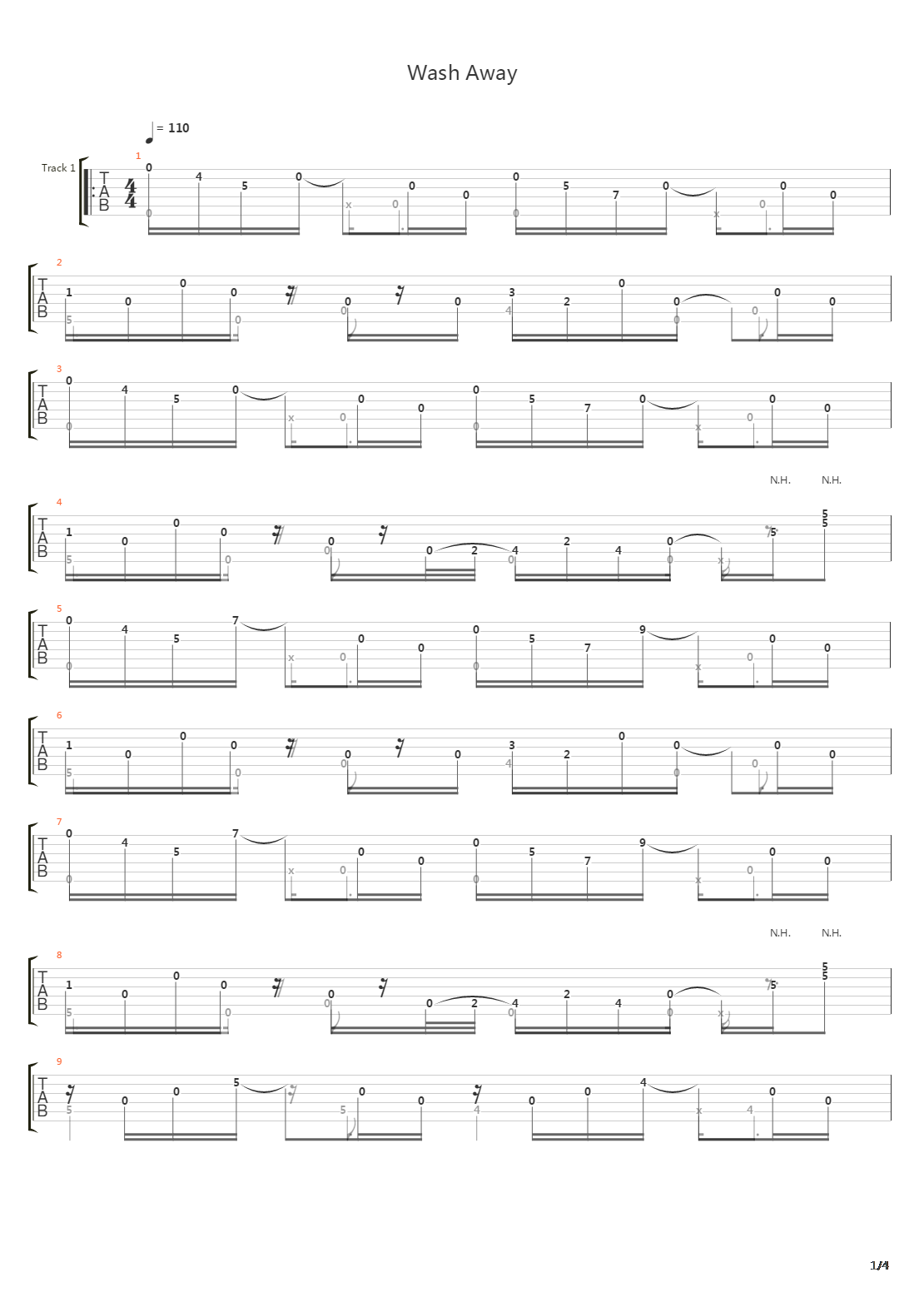 Wash Away吉他谱