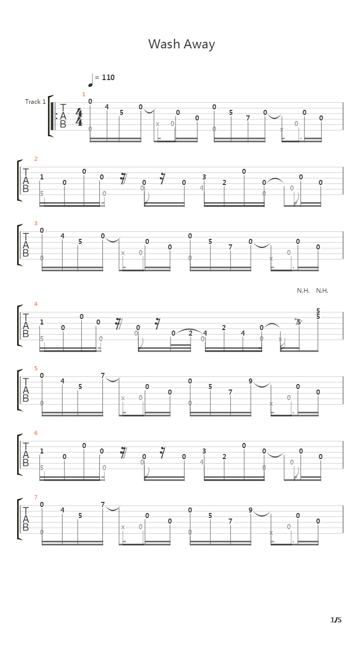 Wash Away吉他谱