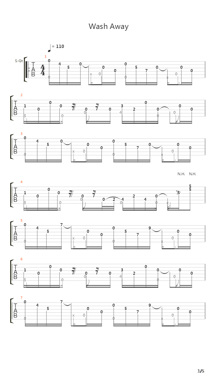 Wash Away吉他谱