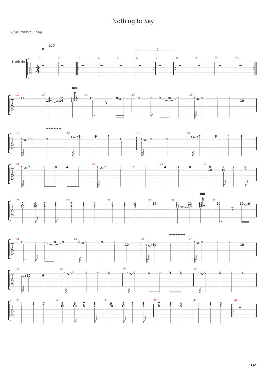 Nothing to Say吉他谱